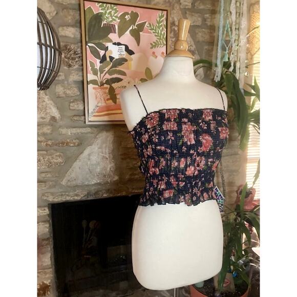 🌸 NWT - Smocked Floral Tube Top - Free People 🌸 Size S - Picture 4 of 7